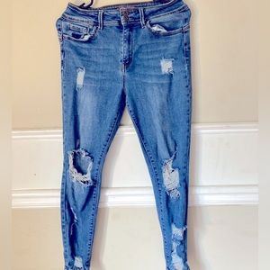“WAX JEAN” (9/29) High Rise Distressed Denim Skinny Jeans